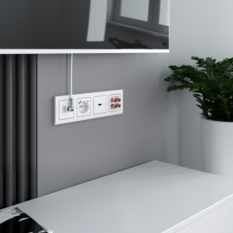 Розетка с быстрой зарядкой USB Type A+С (белая) Werkel W1171701