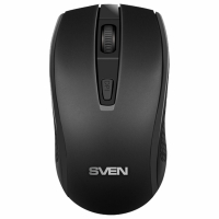 Мышь беспроводная SVEN RX-220W, 3 кнопки + 1 колесо-кнопка, оптическая, чёрная, SV-016227 (513975)