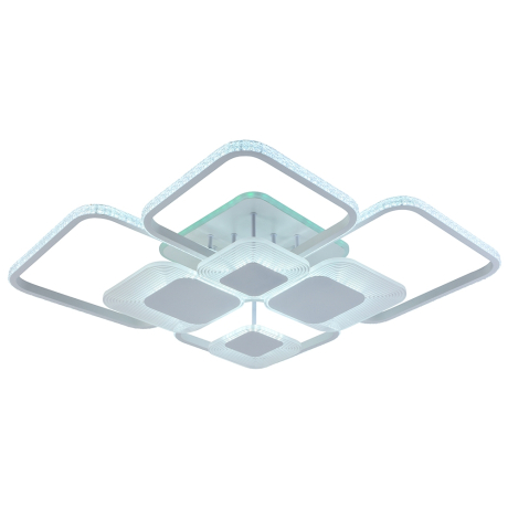 Светодиодная диммируемая люстра с ПДУ Profit Light 5886/8 WHT 232W+10W RGB 