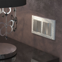 Выключатель двухклавишный проходной (cеребряный рифленый) Werkel W1122009