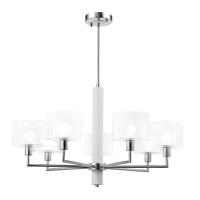 Подвесная люстра с лампочками CRYSTAL LUX Maestro SP-PL7 Chrome+Lamps