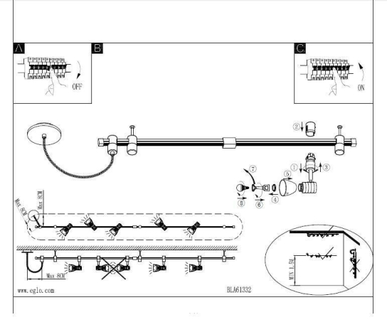 Заглушка для однофазного шинопровода Eglo Villanova 1 66374 