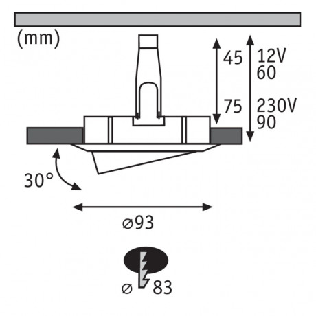 Встраиваемый светильник Paulmann Nova 93663