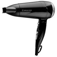 Фен BRAYER BR3024, 1600 Вт, 2 скорости, складная ручка, холодный воздух, черный (456608)