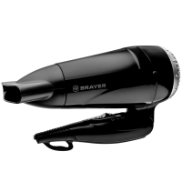 Фен BRAYER BR3024, 1600 Вт, 2 скорости, складная ручка, холодный воздух, черный (456608)