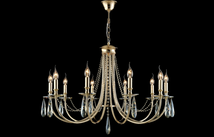 Подвесная люстра Crystal Lux VICTORIA SP10 GOLD/AMBER 