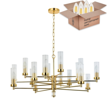 Подвесная люстра с лампочками Favourite Aesthetic 2673-16P+Lamps E14 Свеча 