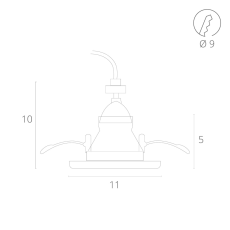 Нарушена упаковка! <132263> Встраиваемый светильник Arte Lamp Taurus A6663PL-1WH