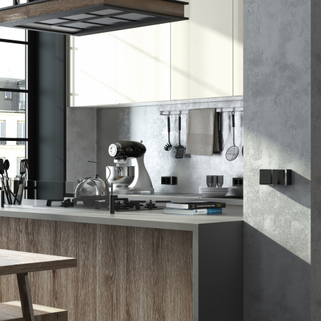 Выключатель двухклавишный Gallant (черный/хром) Werkel W5020035