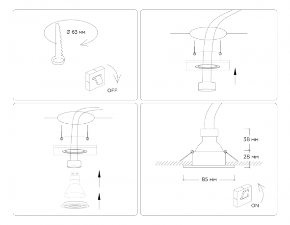 Светильник встраиваемый Ambrella light Techno Spot Standard Tech TN102456 