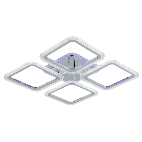 Светодиодная диммируемая люстра с ПДУ Profit Light 8087/4 CHR 107W+8W RGB 