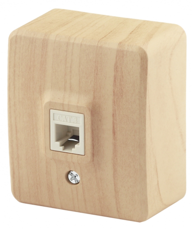 11-3202-11 Электроустановка Эра Розетка телефонная RJ11, ОУ, IP20, Эра Эксперт, сосна Б0020729 