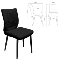 Стул BRABIX "Novita CF-060", экокожа черная, каркас металлический усиленный черный, 532781 (532781)