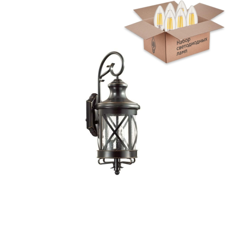 Уличный светильник с лампочками Odeon Light Sation 4045/3W+Lamps E14 Свеча
