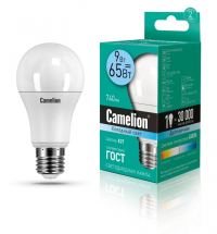 Нарушена упаковка! <189169> Светодиодная лампа E27 9W 4500К (белый) A60 Camelion LED9-A60/845/E27 (12044)