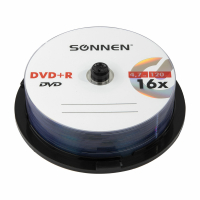 Диски DVD+R SONNEN, 4,7 Gb, 16x, Cake Box (упаковка на шпиле), КОМПЛЕКТ 25 шт., 513532 (513532)