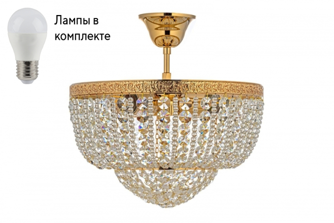 Потолочная люстра с лампочками Arti Lampadari Favola E 1.3.30.502 G+Lamps 