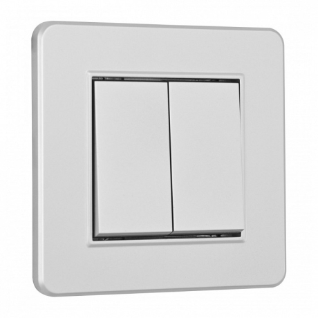 Выключатель двухклавишный Arte Milano SET16-1 SET16-1-30-2 silver 