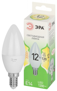 Лампочка светодиодная ЭРА GREEN LINE LED B35-12W-830-E14 GL E14 12 Вт свеча теплый свет Б0067089