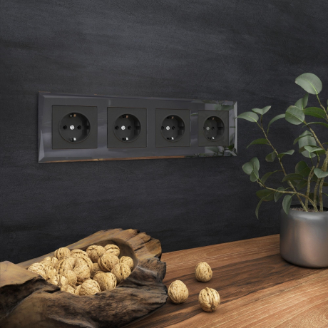 Рамка на 4 поста (черный) Werkel W0041208