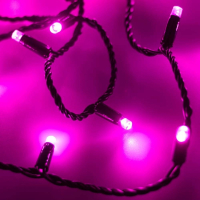 10м. Уличная гирлянда нить розовый свет Ardecoled 230V ARD-String-Classic-10000-Black-100Led-Flash Pink 025807
