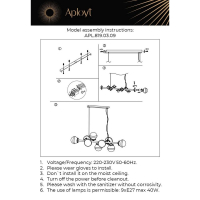 Светильник подвесной с лампочками APLOYT APL.819.03.09+Lamps