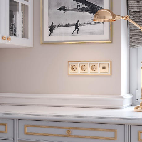 Накладка для телефонной розетки RJ11 (шампань рифленый) Werkel W1192010