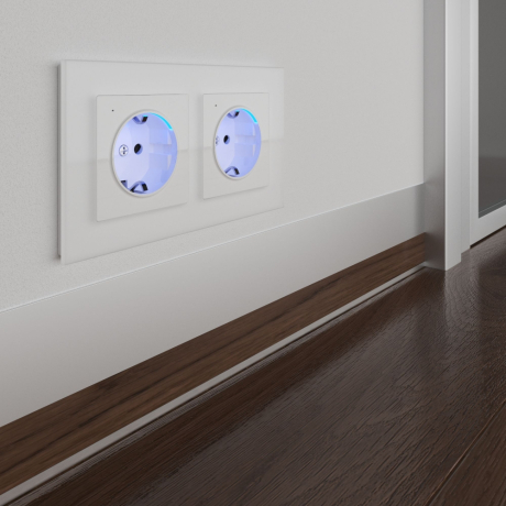 Розетка с заземлением и подсветкой (белая) Werkel W1171401