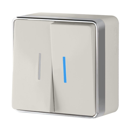 Выключатель двухклавишный с подсветкой Gallant (слоновая кость) Werkel W5020103