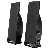 Колонки компьютерные SVEN 230, 2.0, 2х2 Вт, пластик, черные, SV-0110230BK (512932)
