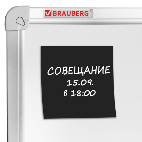 Нарушена упаковка!  <652406> Блок самоклеящийся (стикеры) черный BRAUBERG BLACK, 76х76 мм, 100 листов, 115204 (115204)