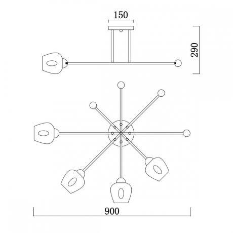 Люстра на штанге Escada Universe 695/4P 