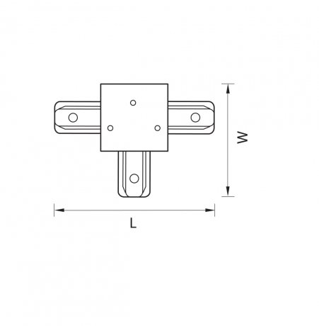 Однофазный Т-образный соединитель для встраиваемого шинопровода Barra Lightstar 501137 