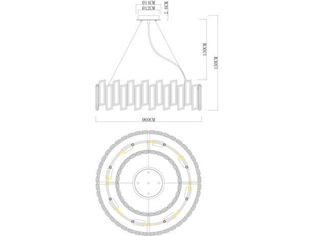 Подвесная люстра Divinare Romilda 3512/02 LM-8 