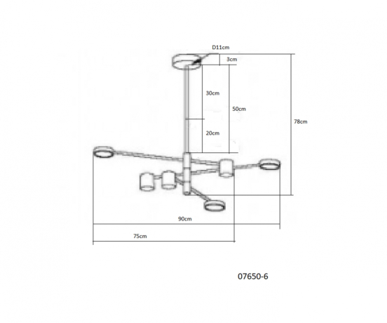 Люстра на штанге Мекли Kink Light 07650-6,33 (3000К) 