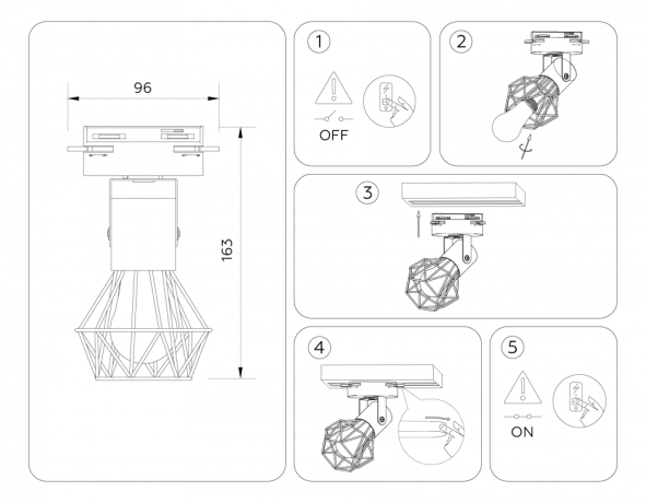 Однофазный светильник для трека Ambrella light Track System GL5001 
