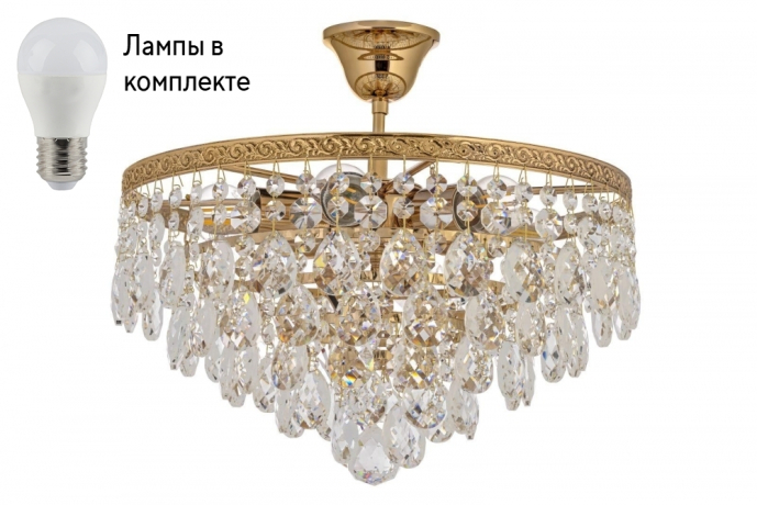 Люстра потолочная с лампочками Arti Lampadari Castellana E 1.3.38.608 G+Lamps 