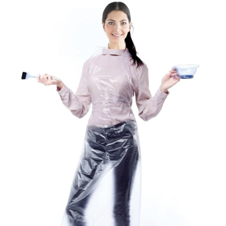 Нарушена упаковка! <270721> Фартуки полиэтиленовые, КОМПЛЕКТ 100 шт., одноразовые, СТАНДАРТ, размер 68 см х 110 см, плотность 12 мкм, LAIMA, 610850 (610850)