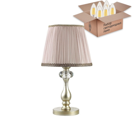 Настольная лампа с лампочкой Odeon Light Aurelia 3390/1T+Lamps E14 Свеча 