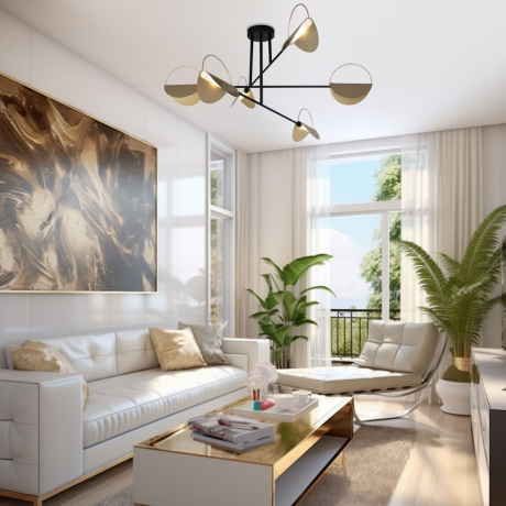 Потолочный светильник 70148/6 черный/золото Eurosvet (a062042) 