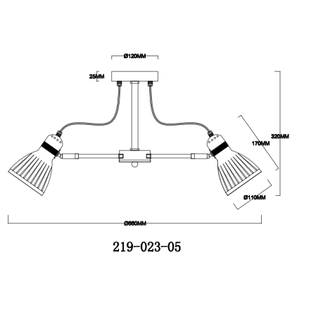 Люстра на штанге с лампочками Velante 219-023-05+Lamps 