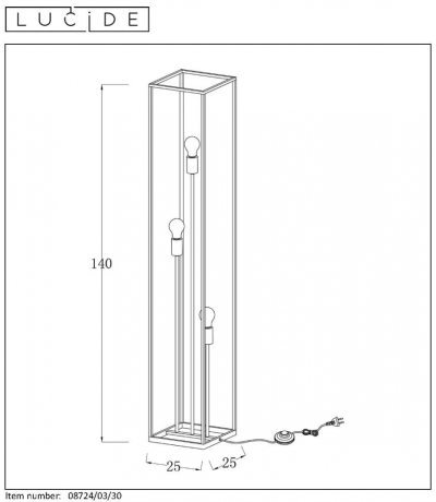 Торшер Lucide Arthur 08724/03/30 