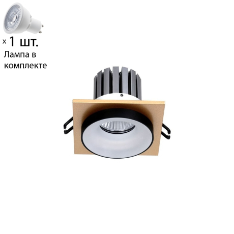 Встраиваемый светильник с лампочкой  Favourite Diversa 2887-1C+Lamps Gu10 