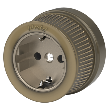 Розетка с заземлением (Бронзовый) ретро Werkel W5771012