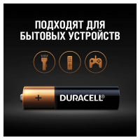 Нарушена упаковка!  <302245> Батарейки КОМПЛЕКТ 4 шт., DURACELL Basic, AAA (LR03, 24А), алкалиновые, мизинчиковые, блистер, MN 2400 AAA LR3 (450403)